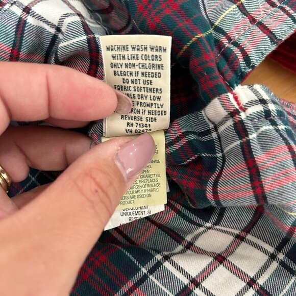 LL Bean Corduroy Shirt Jacket Womens L Red Flannel Lined Button Up Shacket Warm - Picture 11 of 11